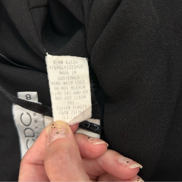 CDC Petites Vintage Crisscross Straps Black Long Slit Front Maxi Dress Petite 8 - Picture 9 of 10